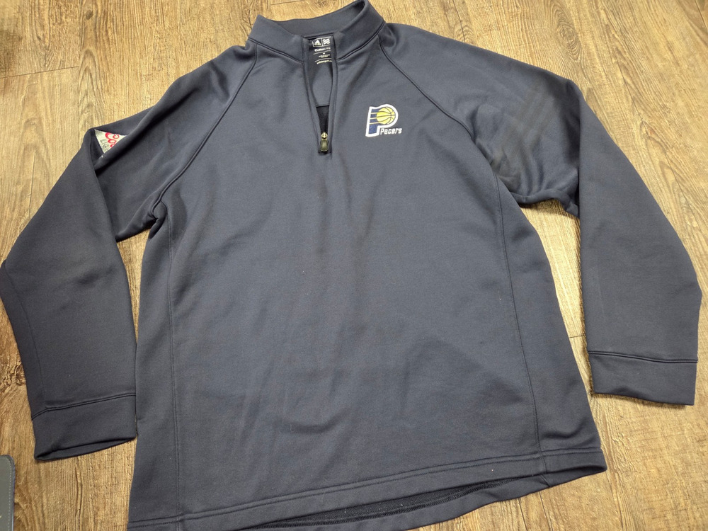 Adidas Indiana Pacers NBA Men's 1/2 Zip Pullover Coors Light Patch Shirt Medium